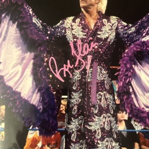 RIC FLAIR AUTOGRAPHED 8X10 PHOTO WWE WWF WRESTLING - W/ JSA WITNESSED COA