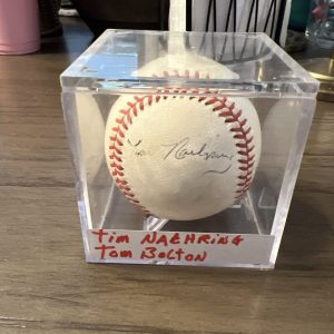 Tim Naehring Tom Bolton Signed Game Used Ball Red Sox