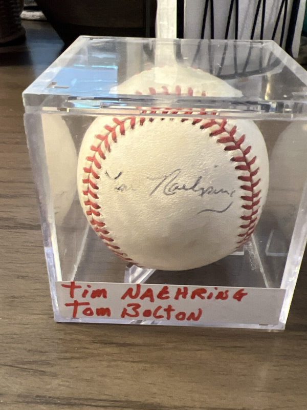 Tim Naehring Tom Bolton Signed Game Used Ball Red Sox