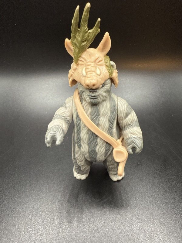 NO COO 1984 Vintage Star Wars Ewok Action Figure Teebo With Headdress & Pouch