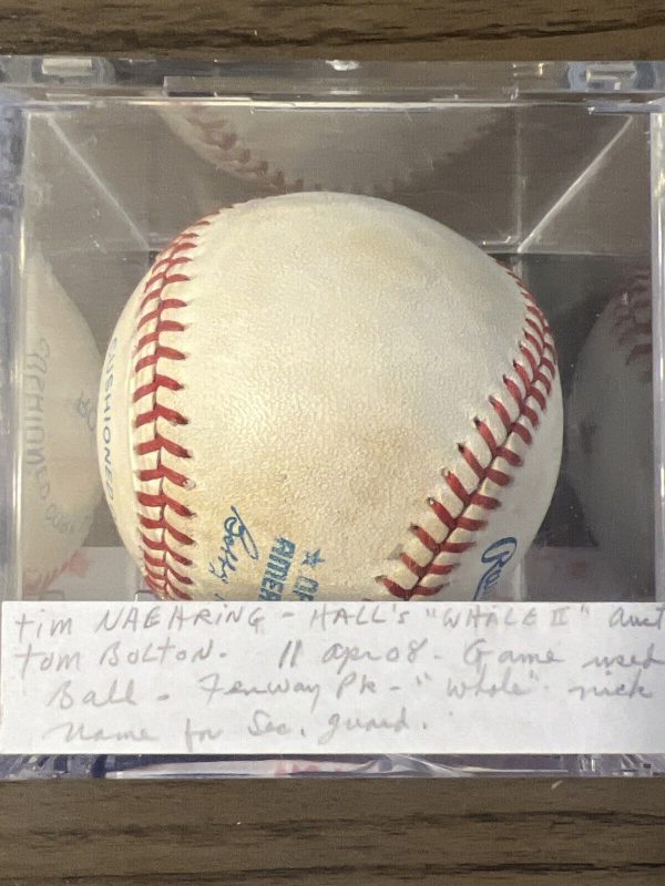 Tim Naehring Tom Bolton Signed Game Used Ball Red Sox