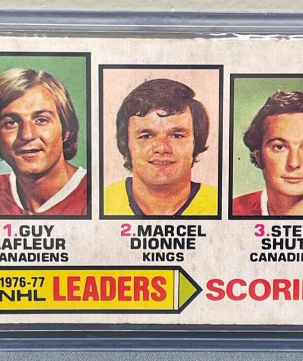 1977-78 Topps #1 1976-77 NHL Leaders Goals Steve Shutt Guy LaFleur Marcel Dionne