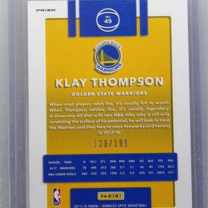 2017-18 Panini Donruss Optic Orange Prizm /199 Klay Thompson #49 NM-MT