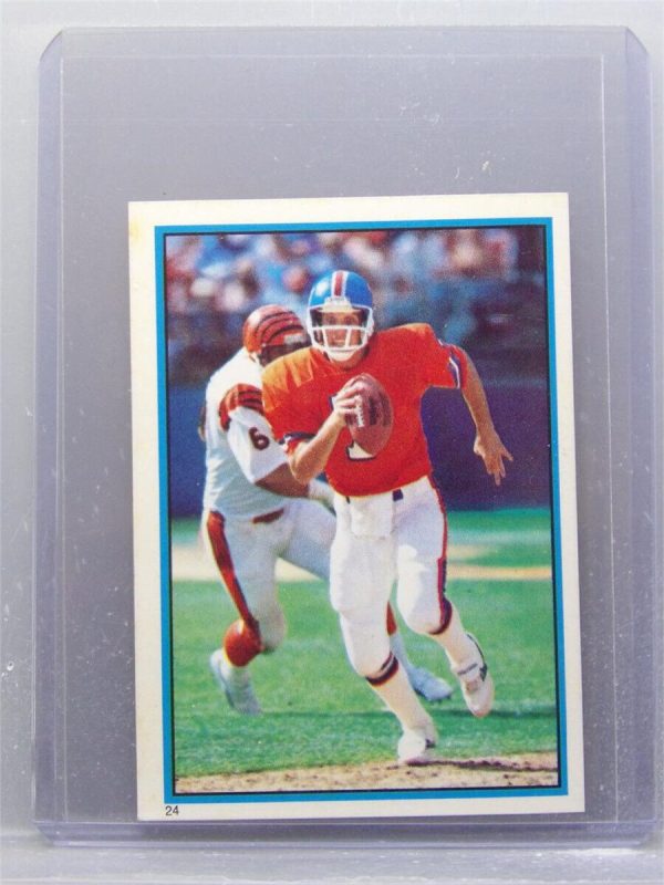 John Elway #24 1985 Topps Yearbooks Coming Soon Sticker Rookie Card