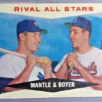 Vintage 1960 Topps Baseball #160 Mickey Mantle / Ken Boyer Rival All Stars