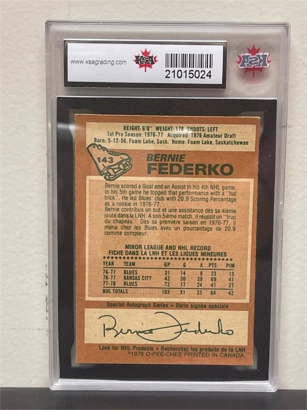 1978/79 O-PEE-CHEE NHL HOCKEY CARD 143 BERNIE FEDERKO ROOKIE KSA 7 NM SHARP+ OPC