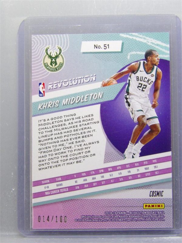 2023-24 Panini Revolution Khris Middleton #51 Fractal Parallel #/100