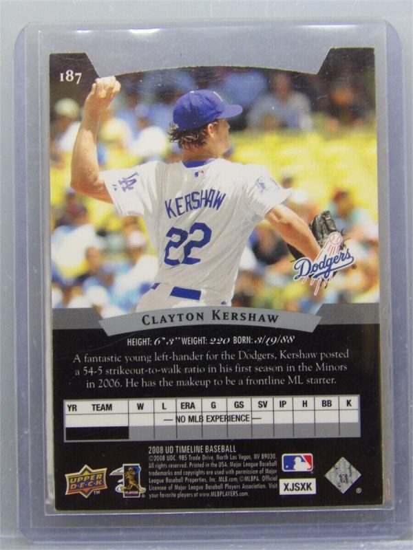 2008 Upper Deck SP Clayton Kershaw #187 Rookie RC Top Prospects Die Cut