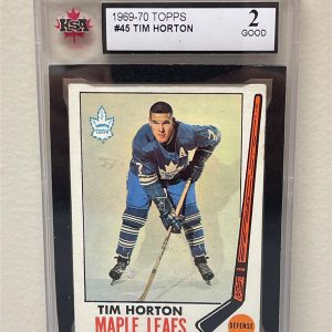 1969-70 TOPPS NHL Hockey #45 Tim Horton HOF KSA 2 Good Toronto Maple Leafs