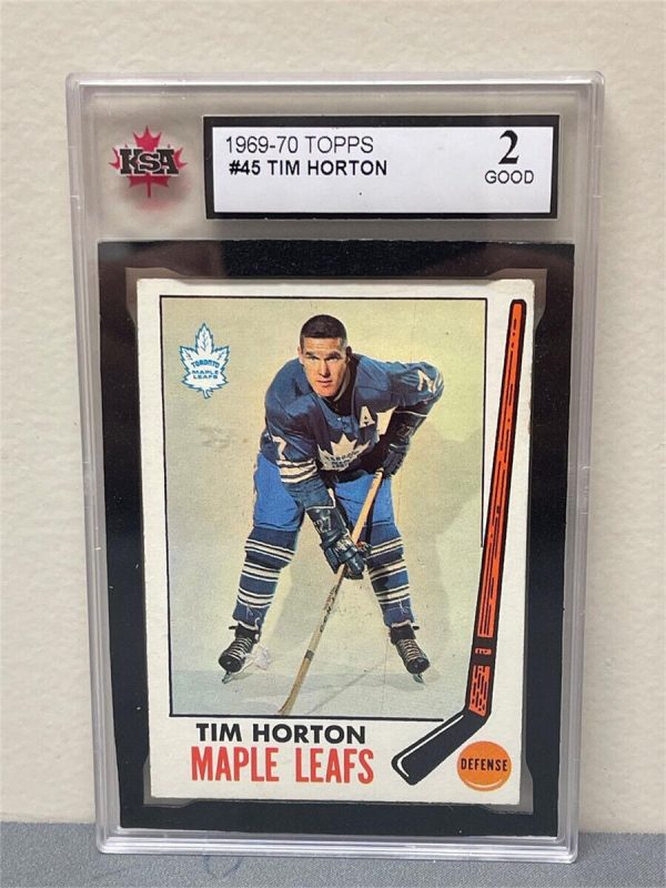 1969-70 TOPPS NHL Hockey #45 Tim Horton HOF KSA 2 Good Toronto Maple Leafs