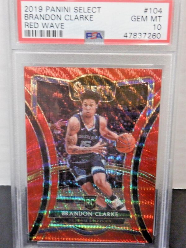 2019-20 Panini Select Brandon Clarke RC Rookie Red Wave PSA 10 #76