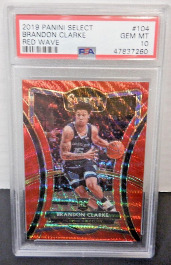 2019-20 Panini Select Brandon Clarke RC Rookie Red Wave PSA 10 #76