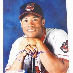 Sandy Alomar Jr Signed Autographed Cleveland Indians 8x10 Photo Psa/Dna