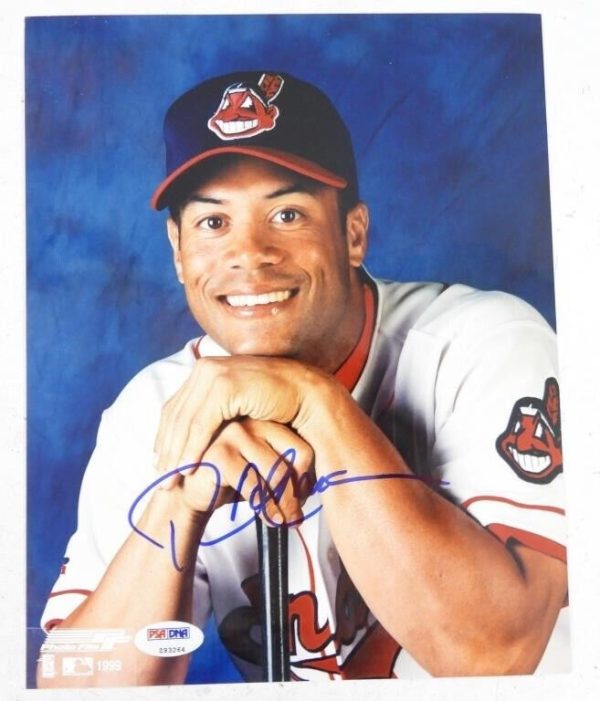 Sandy Alomar Jr Signed Autographed Cleveland Indians 8x10 Photo Psa/Dna