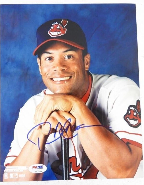 Sandy Alomar Jr Signed Autographed Cleveland Indians 8x10 Photo Psa/Dna
