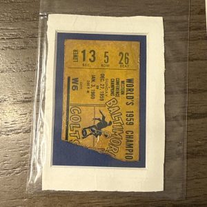 1959 NFL Championship Game Football Ticket Stub Baltimore Colts & Photo