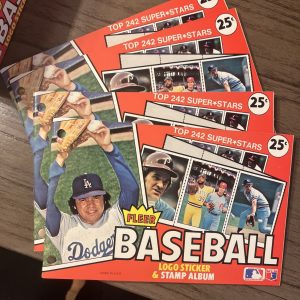 Lot of 22 Fleer 1981 Baseball Logo Sticker and Stamp Album Unused No Stickers
