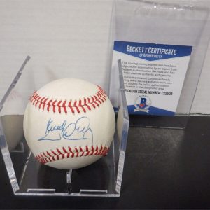 SANDY ALOMAR JR 90 AL ROY SIGNED AUTOGRAPHED MLB BASEBALL BECKETT COA