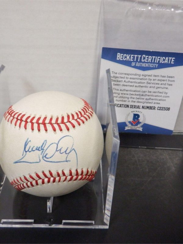 SANDY ALOMAR JR 90 AL ROY SIGNED AUTOGRAPHED MLB BASEBALL BECKETT COA