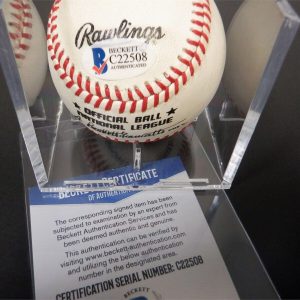 SANDY ALOMAR JR 90 AL ROY SIGNED AUTOGRAPHED MLB BASEBALL BECKETT COA