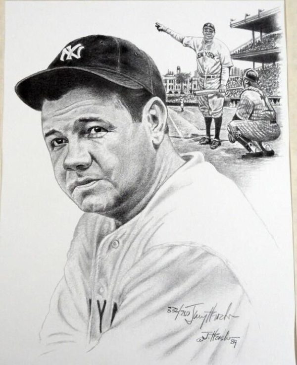 Babe Ruth Calls His Shot Lithograph by Jerry Hersh #332/750