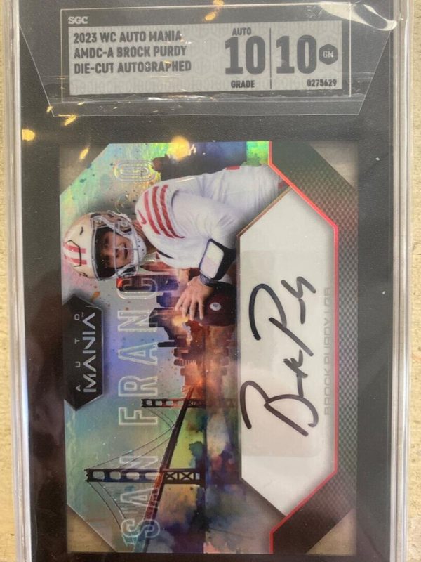 2023 Brock Purdy Case Hit Auto Mania Die Cut AUTO 49ers SGC 10 AUTO 10 MINT!!!
