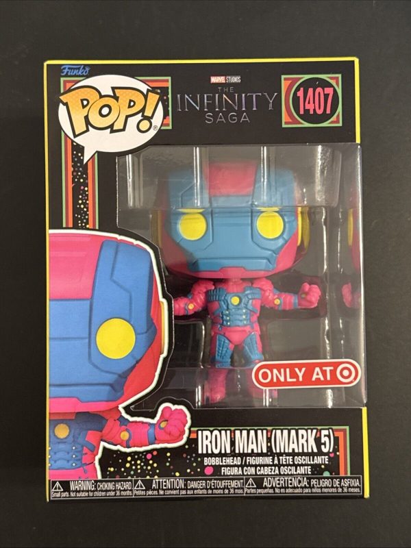 Funko Pop Infinity Saga Iron Man Mark 5 Blacklight #1407 Target (IN HAND)