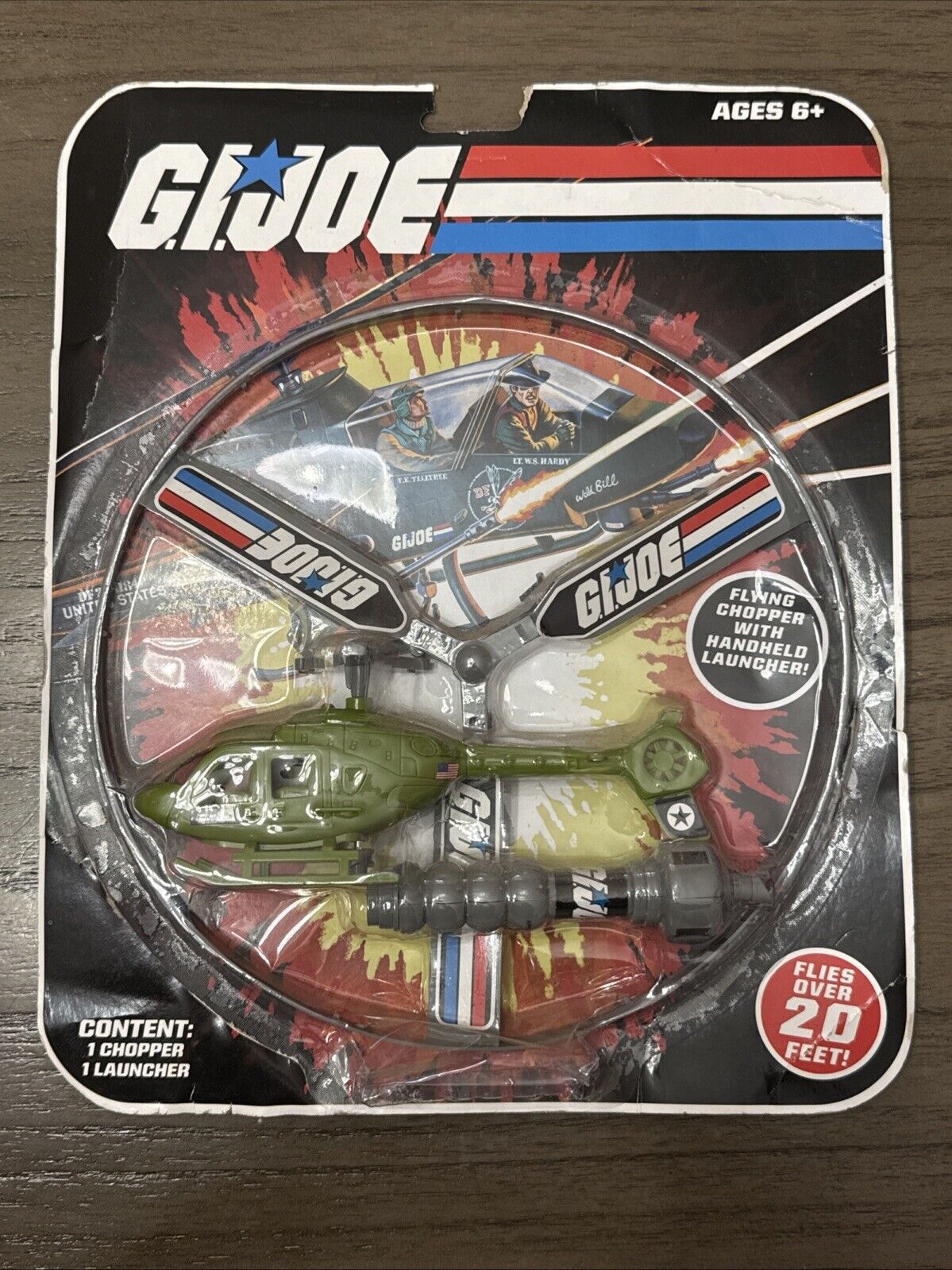 GI Joe FLYING Chopper Helicopter & Pull String Launcher New