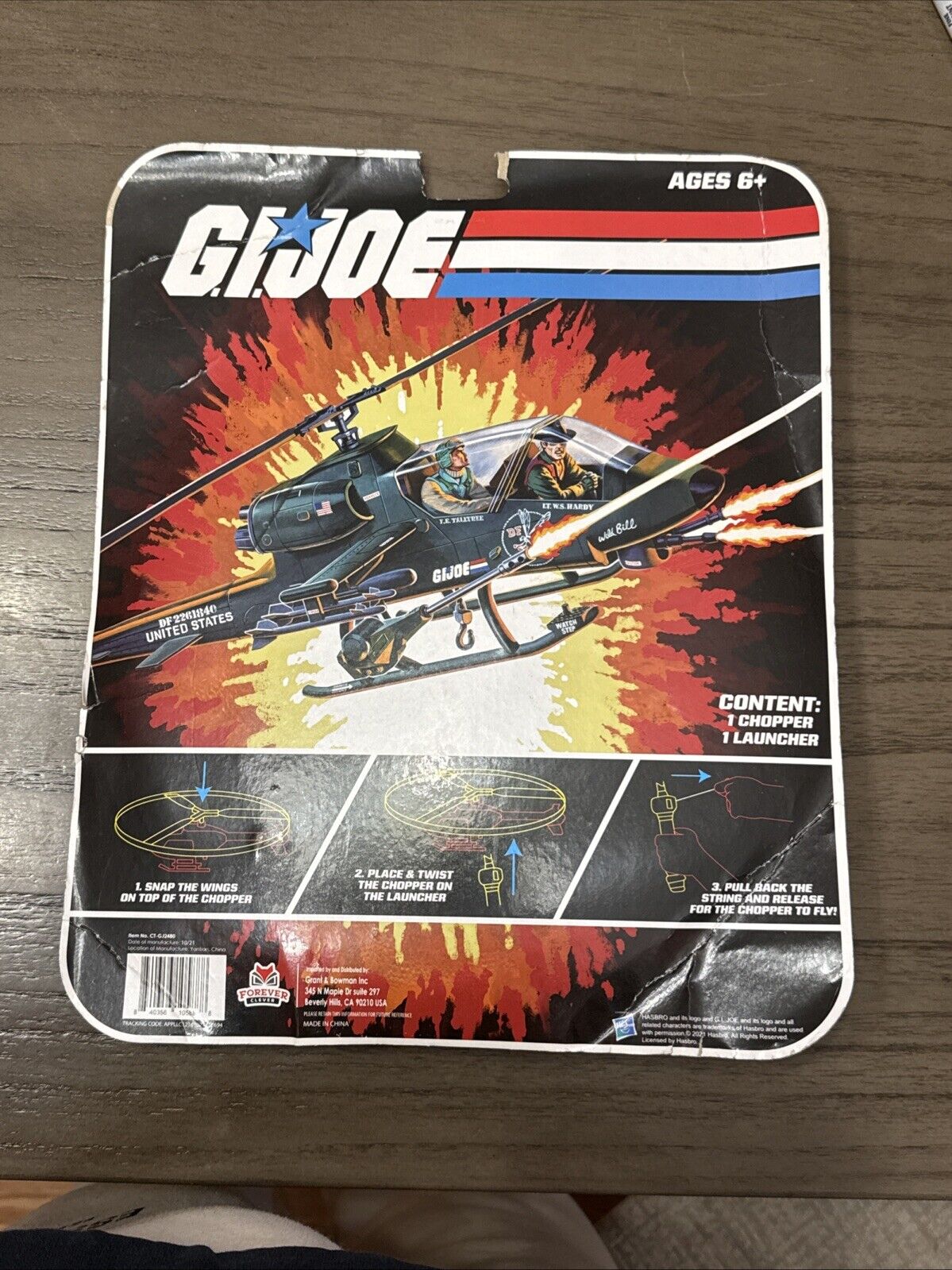 GI Joe FLYING Chopper Helicopter & Pull String Launcher New