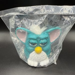 1998 McDonalds Happy Meal Teal Furby White Hair Sealed Original Bag