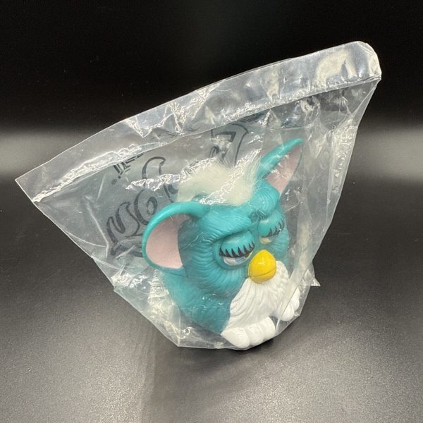 1998 McDonalds Happy Meal Teal Furby White Hair Sealed Original Bag