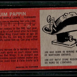 Tall Boy Sale 1964 Topps Hockey 64 Jim Pappin high number RC Rookie Card