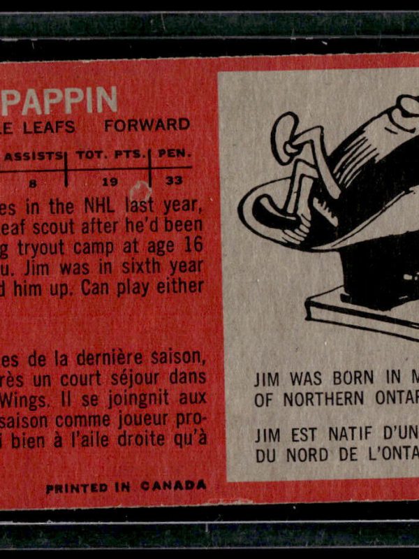 Tall Boy Sale 1964 Topps Hockey 64 Jim Pappin high number RC Rookie Card
