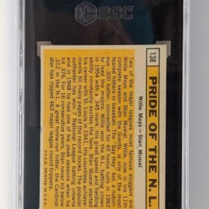 1963 Topps #138 Stan Musial, Willie Mays Pride of NL SGC 4 EX Nice!