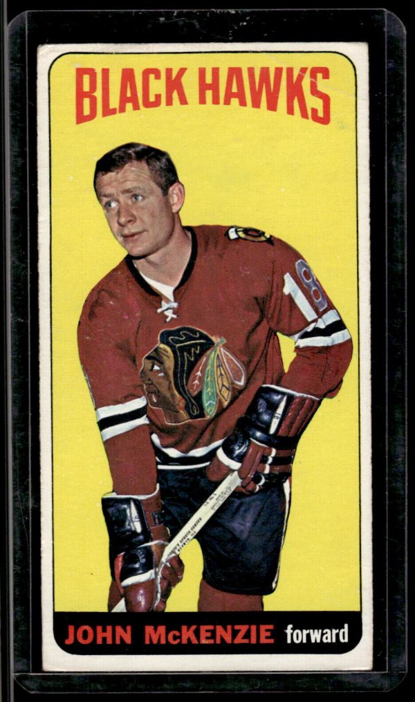 1964-65 TOPPS TALL HOCKEY #30 JOHN MCKENZIE VG-EX CHICAGO BLACK HAWKS Card