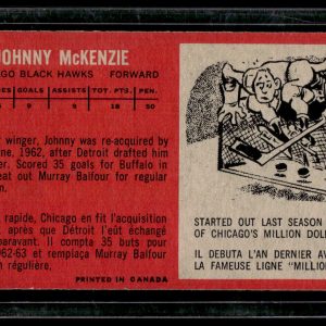 1964-65 TOPPS TALL HOCKEY #30 JOHN MCKENZIE VG-EX CHICAGO BLACK HAWKS Card