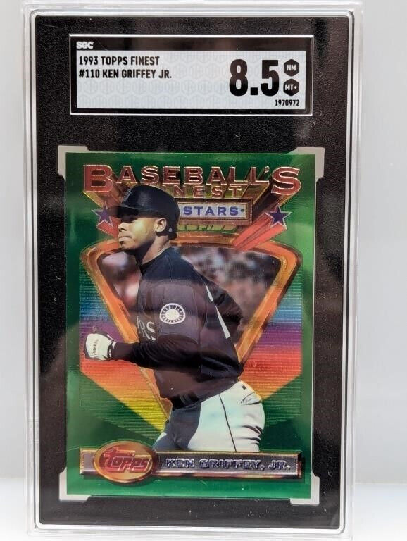 SGC 8.5 MINT FINEST KEN GRIFFEY JR HOF 1993 TOPPS FINEST #110 GRADED VINTAGE