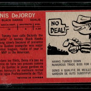 1964-65 Topps Hockey #22 Denis DeJordy Chicago Blackhawks