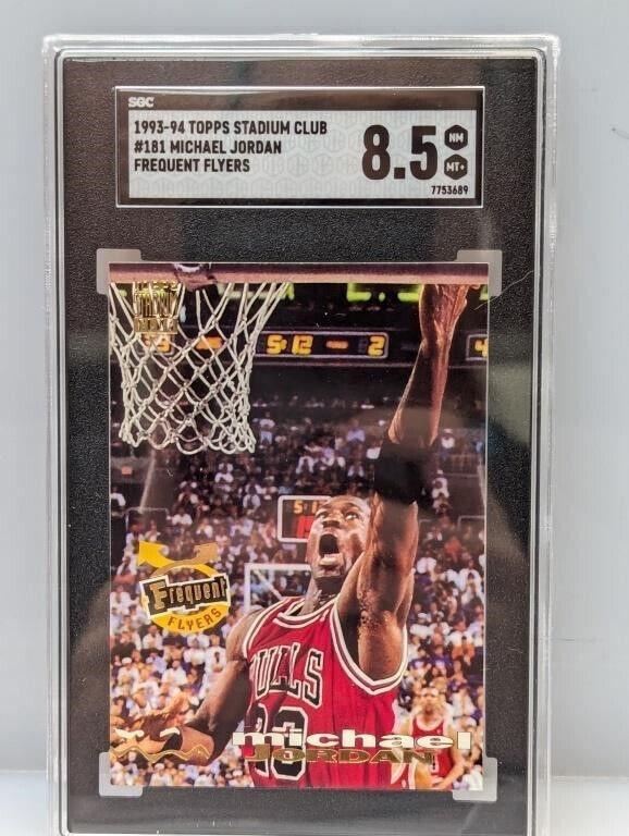 1993-94 Topps Stadium Club Michael Jordan #181 Frequent Flyers SGC 8.5 NM-MT+