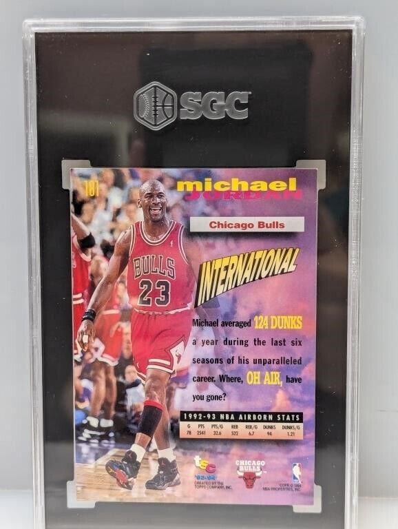 1993-94 Topps Stadium Club Michael Jordan #181 Frequent Flyers SGC 8.5 NM-MT+