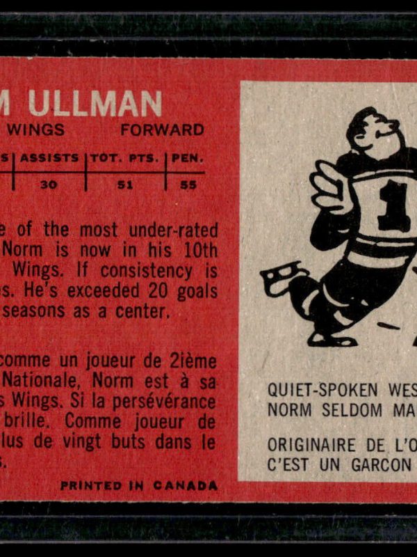 1964-65 TOPPS TALLBOYS CARD #15 NORM ULLMAN EX