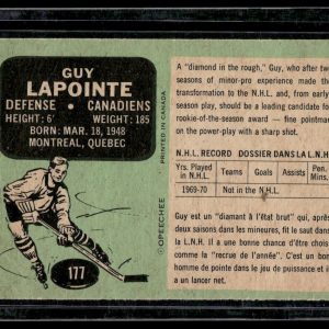 1970-71 OPC 177 Guy Lapointe Montreal Canadiens! ROOKIE! EX *SET BREAK*