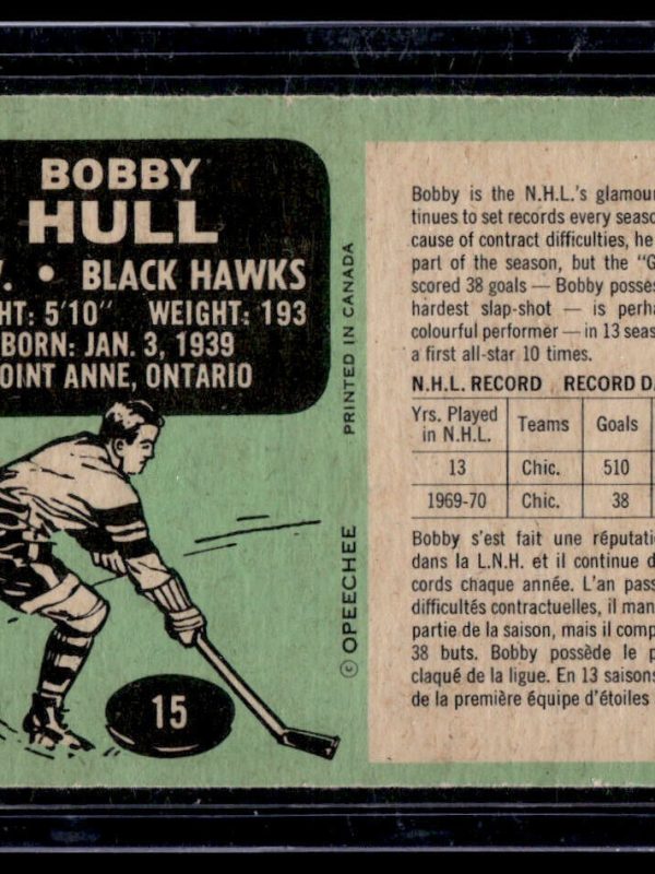 1970-71 O-Pee-Chee Set-Break # 15 Bobby Hull EX-EXMINT