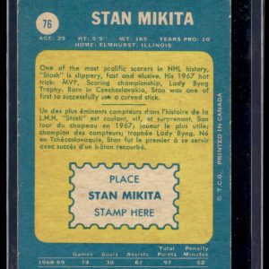 1969-70 STAN MIKITA #76 OPC Chicago Blackhawks HALL OF FAME Star NHL Hockey Card