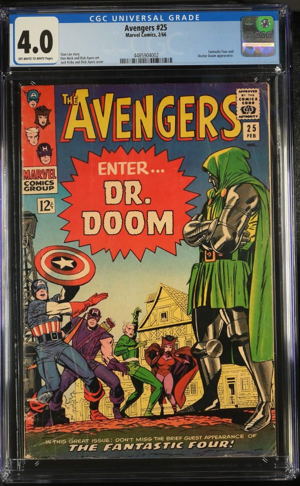 The Avengers #25 4.5 CGC Dr Doom & Fantastic Four Appearance Marvel 1966