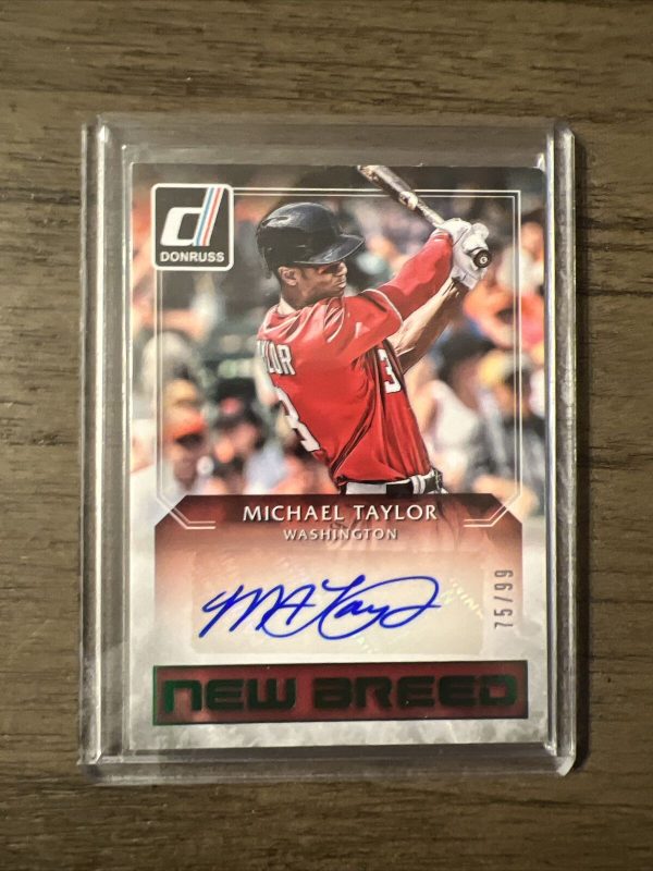 2016 Panini Donruss Michael Taylor New Breed Auto Green /99 NB-MT Autograph 🔥