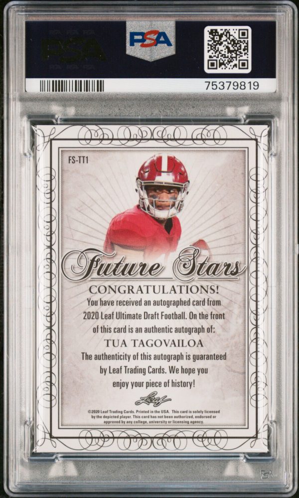 2020 Tua Tagovailoa Leaf Ultimate Draft Future Stars SP #’d /50 Auto RC PSA 9 MT