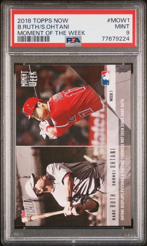 Shohei Ohtani Babe Ruth 2018 Topps Now Moment of the week #mow18 PSA 9 ROOKIE RC