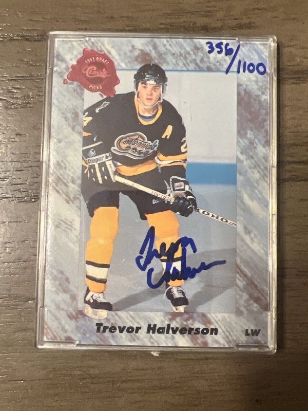 Autographed Trevor Halverson Rookie 1991 Draft Number 356/1100
