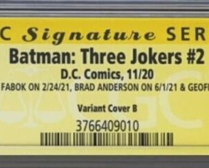 Batman: Three Jokers #2 (2020) CGC 9.8 DC 1:25 VARIANT COVER B Signature Series